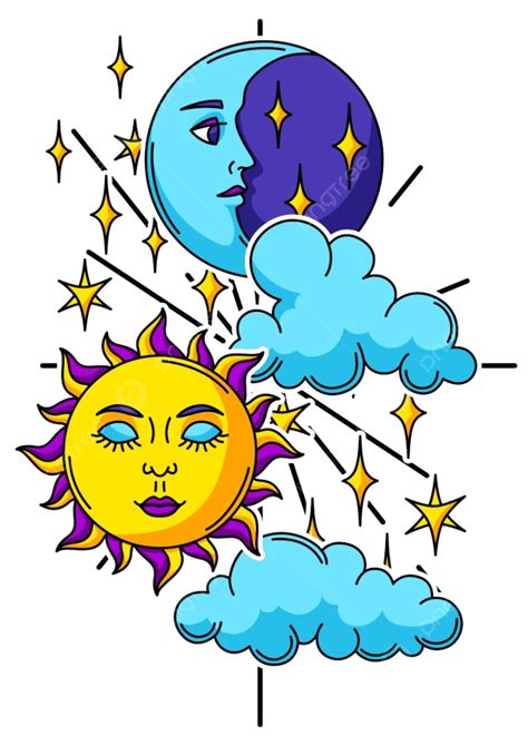 Sun And Moon Combined Clipart