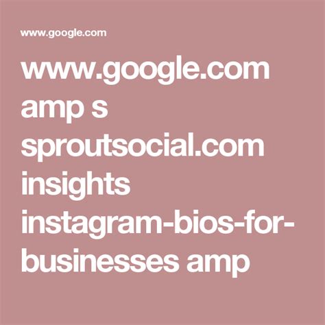 Google S Sproutsocial Insights Instagram Bios For