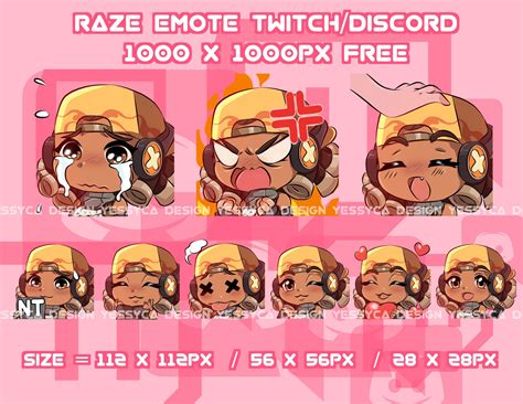 Cute Raze Valorant Emotes Bundle With Various Unique Expressions For