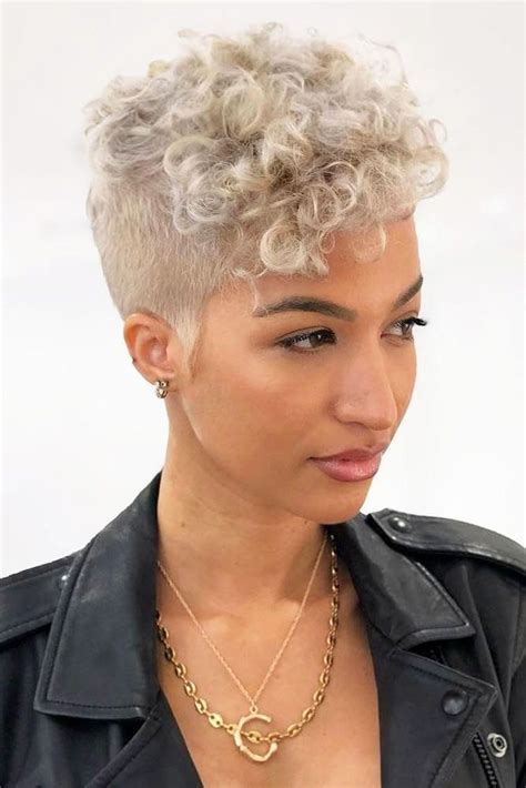 Short Curly Hairstyles With Shaved Sides