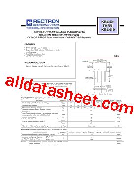 KBL Marking KBL404 Datasheet PDF Rectron Semiconductor