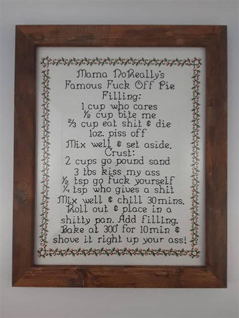 Mama No Really S Fuck Off Pie Recipe Etsy