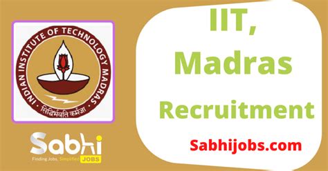 Iit Madras Jobs Notification Apply Online For Junior Engineer