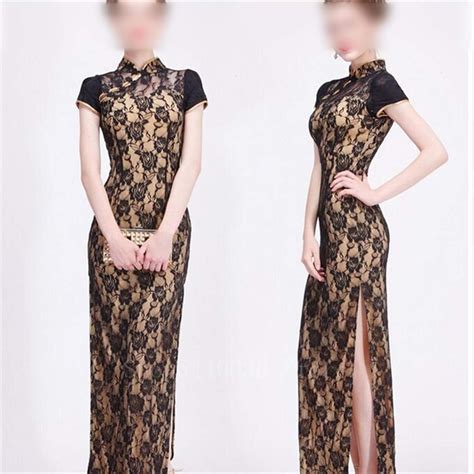 Qipao Sexy Chinesisches Cheongsam Hochzeitskleid Elegant Spitze