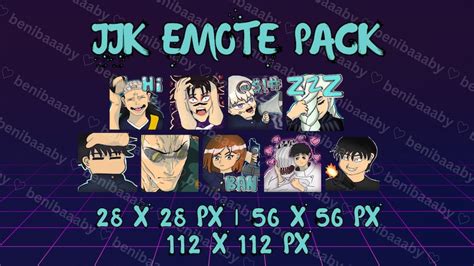 JJK Emotes Emote Pack Sorcery Fight Twitch Emotes, Youtube Emotes ...