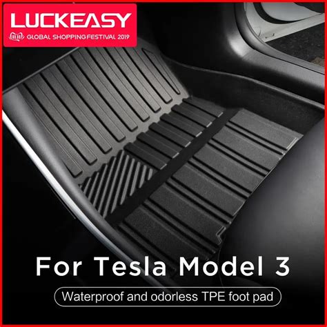 LUCKEASY TPE универсальные коврики для Tesla модель 3 всепогодные ...