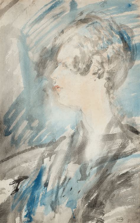 Ambrose Mcevoy 1877 1927 Portrait Of A Lady Head Turned To The