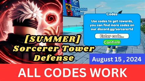 All CODES WORK Sorcerer Tower Defense ROBLOX August 15 2024 YouTube