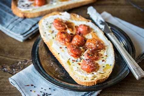 Mascarpone Toast With Burst Tomatoes The Wanderlust Kitchen