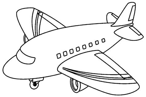 Desenho De Um Avião Para Colorir