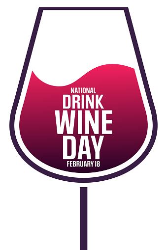 National Drink Wine Day February 18 Vector Illustration Holiday Poster