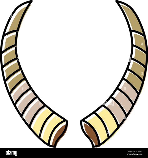 Goat Horn Animal Color Icon Vector Illustration Stock Vector Image