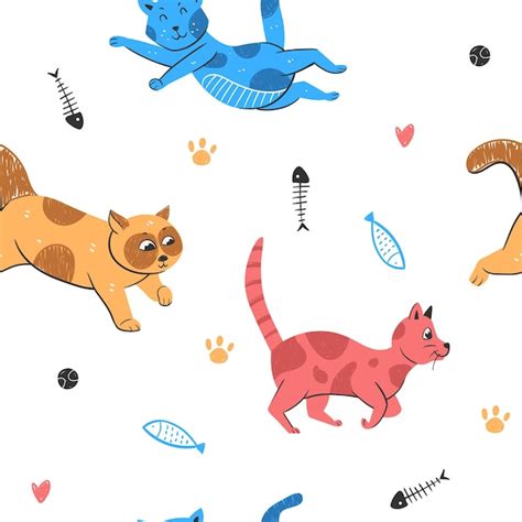 Premium Vector | Cut cat pattern