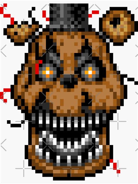 Five Nights At Freddys 4 Nightmare Freddy Pixel Art Sticker By