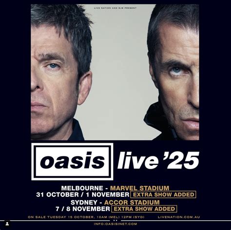 Oasis Live 2025 Tour New Tickets Announced For Australia