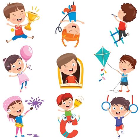 Personajes De Dibujos Animados Que Realizan Diversas Actividades