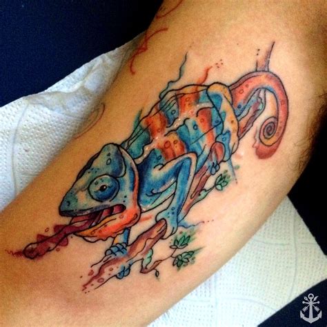 Chameleon Tattoo Watercolor Tattoo Tatuaje Camale N By Felipe A