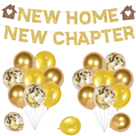 42PCS Golden themed Party, New Home New Chapter Theme Party Decoration