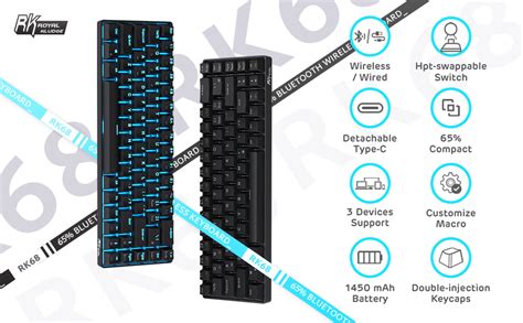 RK ROYAL KLUDGE RK Hot Swappable Wireless Mechanical Keyboard Red SwitchBlack Case