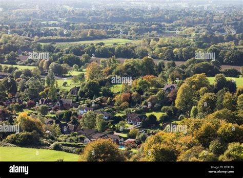 View Of Surrey Hills From Colley Hill Reigate Surrey Uk Stock Photo