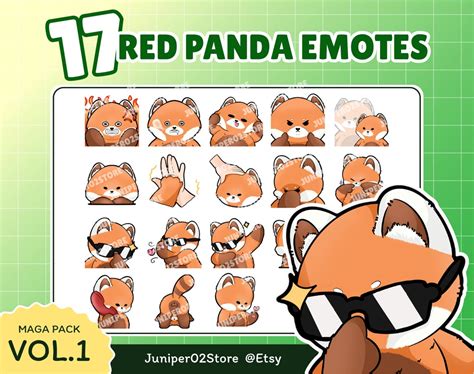 Red Panda Emotes Mega Pack1 17 Emotes Red Panda Chibi Cute Emotes