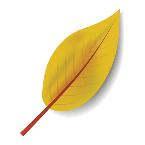 Yellow leaf icon, realistic style 15202989 Vector Art at Vecteezy