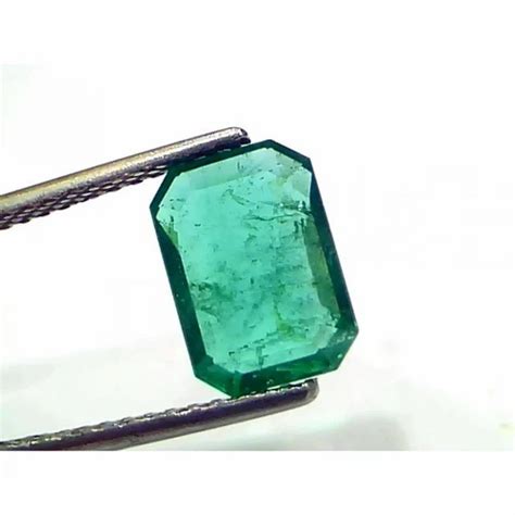 Green Octagon Emerald Zambian Natural Gemstone Size 7 10 Crt At Rs