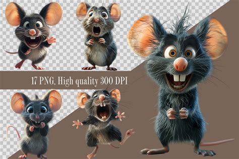 Crazy Funny Mice Clipart Graphic By Best Art Bytes · Creative Fabrica