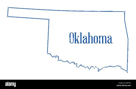 Outline map of the USA state of Oklahoma Stock Photo - Alamy