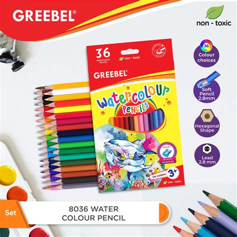 GREEBEL 8036 Water Colour Pencil 36 Warna GREEBEL