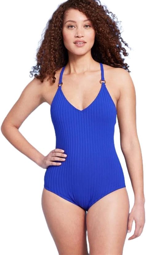 Kona Sol Womens Wide Ribbed Ring Medium Coverage One Piece Swimsuit