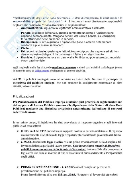 Riassunto Esame Rapporti Di Lavoro E Sindacali Nelle Pubbliche