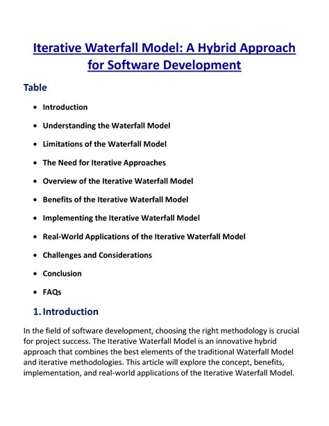 Iterative Waterfall Model A Hybrid Approach For Software Development Software Engineering