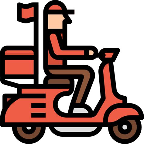 Delivery Bike Aphiradee Monkik Lineal Color Icon