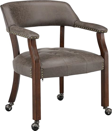 Leemtorig Large Dining Chairs With Casters And Arms