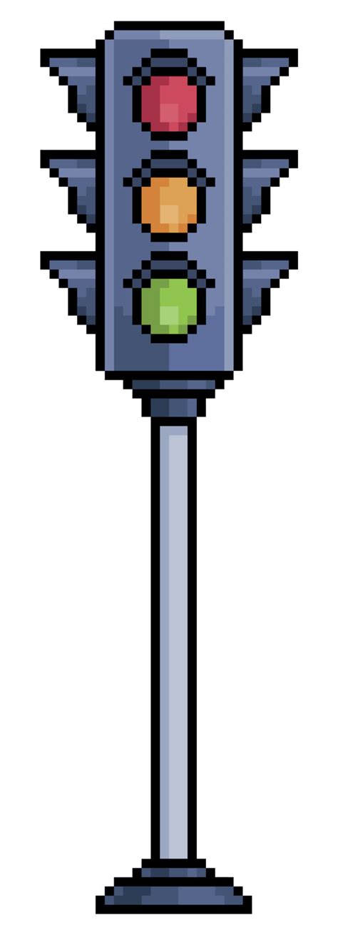 Icono De Vector De Sem Foro De Pixel Art Para Juego De Bits Sobre