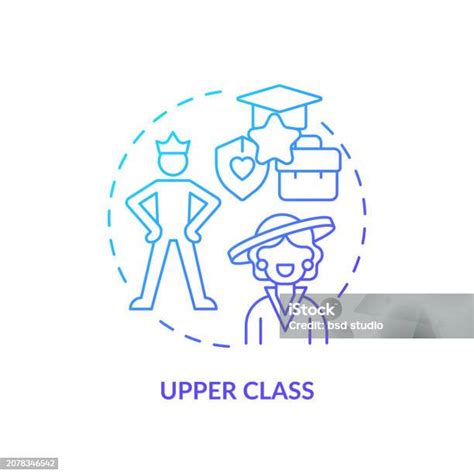 Upper Class Blue Gradient Concept Icon Stock Illustration Download Image Now Abstract