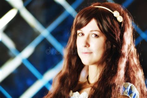 Portrait Of Very Gentle Beautiful Girl In Style Of An Anime Stock Image Image Of Female Nude