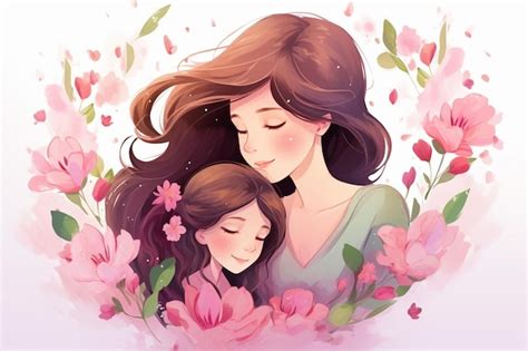 Premium Photo Mom And Daughter Love Background For Mothers Day