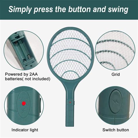 Electric Fly Swatter Bug Zapper Racket, 3000volt Mosquito Fly Gnat Zapper Pest Control for Home