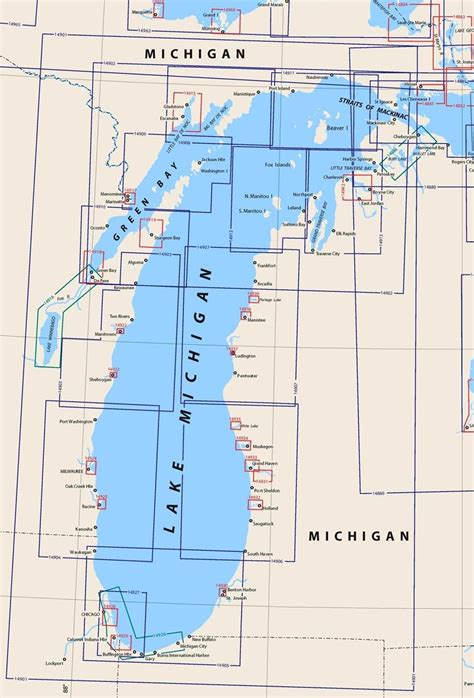 TheMapStore | NOAA Charts, Great Lakes, Lake Michigan, Chart Index ...