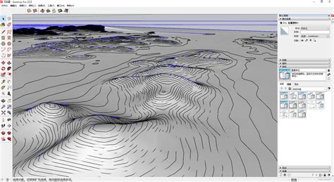 利用global mapper提取等高线生成导出 在sketchup草图大师零插件制作三维地形模型 立体等高线三维模型的制作 sketch