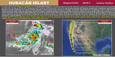 Hurac N Hilary Se Encuentra Km Al Sur De Cabo San Lucas Vive