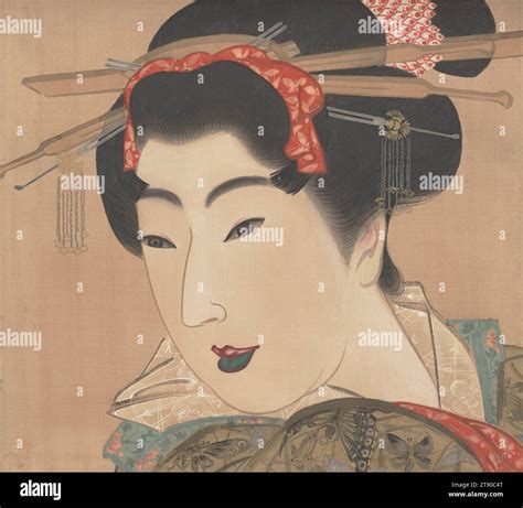 Geisha Right Of A Triptych Of Three Beauties 1830s Mihata Jōryū