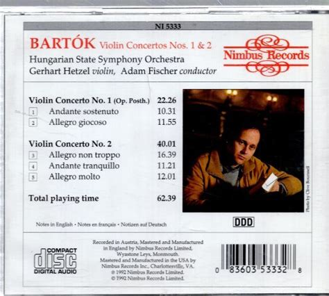 Yahoo オークション Bartok Violin Concertos Nos 1 2