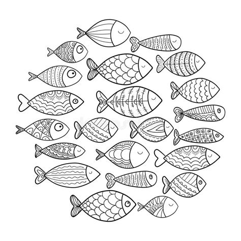 Grupo Estilizado Dos Peixes Ilustra Es Vetores E Clipart De Stock