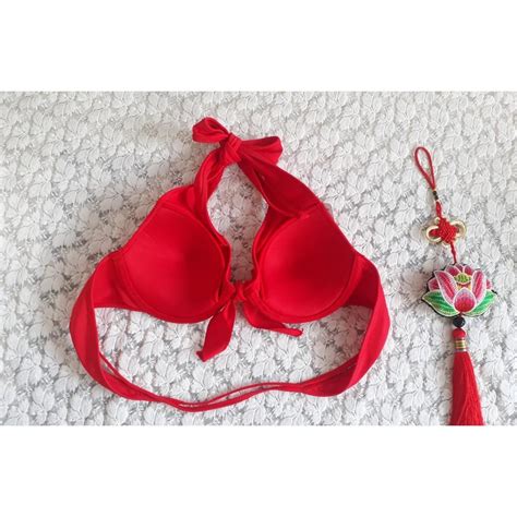 Bikini Pantai Dengan Kawat Dan Busa Bk Vo Warna Merah Fesyen