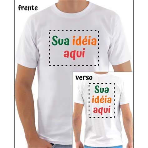 Camisa Camiseta Unissex Branca Personalizada Adulto E Infantil Sua