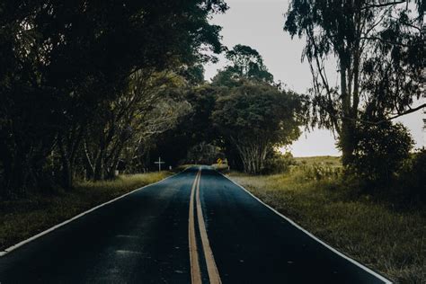 Kostenlose foto Straße Autobahn Fahrbahn Asphalt Baum Himmel