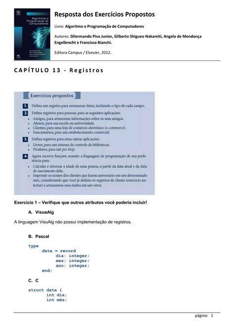 Cap13 Respostas dos Exercícios Propostos Livro Algoritmos e